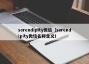 serendipity微信（serendipity微信名称含义）